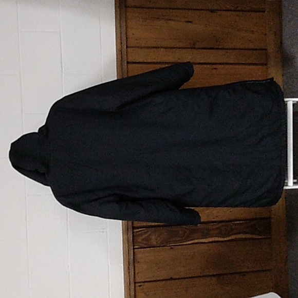 Lands End black Fleece Lined Long Hooded Winter Coat, Sz Medium 10/12 - Picture 3 of 5